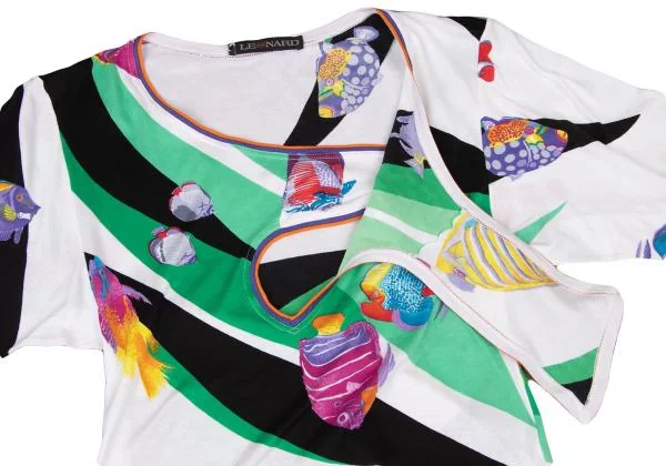 LEONARD Tropical Fish Print T Shirt K-146310_005