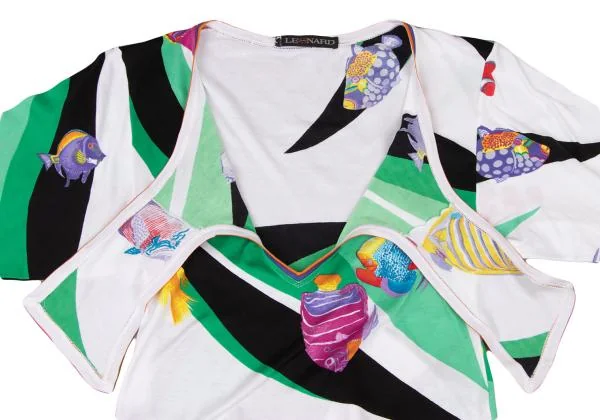 LEONARD Tropical Fish Print T Shirt K-146310_008