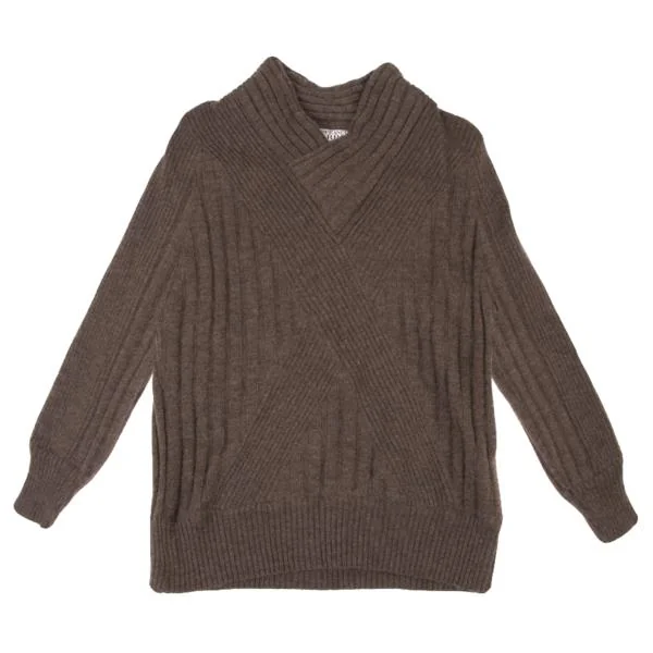 GIANFRANCO FERRE Switching Design Knit Sweater Brown 44 K-146311_001
