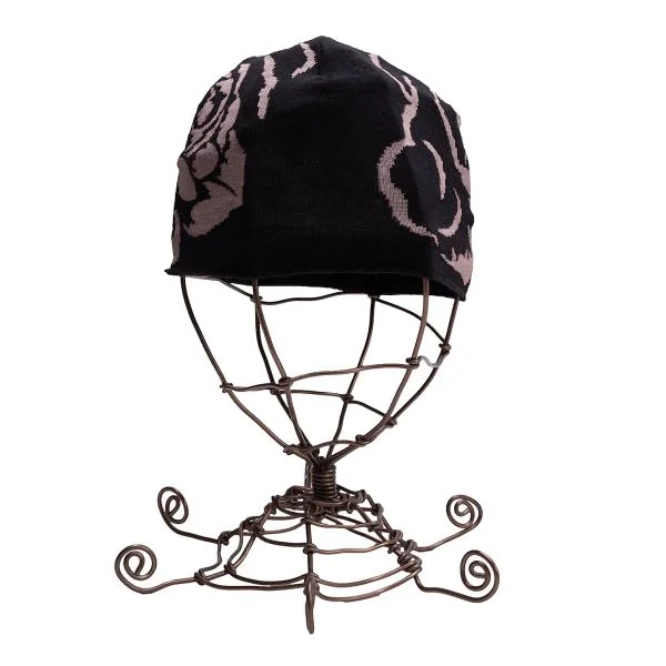 GIORGIO ARMANI Wool Rayon Floral Jacquard Beanie K-146324_002