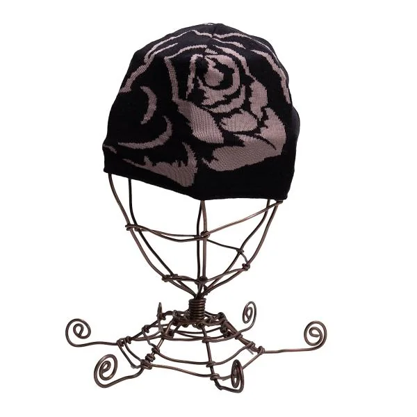 GIORGIO ARMANI Wool Rayon Floral Jacquard Beanie K-146324_003