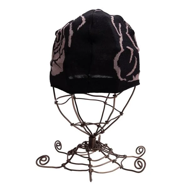 GIORGIO ARMANI Wool Rayon Floral Jacquard Beanie K-146324_004