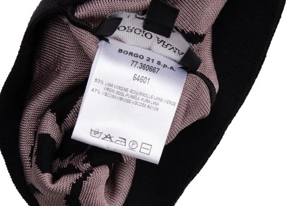 GIORGIO ARMANI Wool Rayon Floral Jacquard Beanie K-146324_009