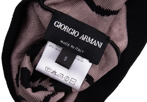 GIORGIO ARMANI Wool Rayon Floral Jacquard Beanie K-146324_010