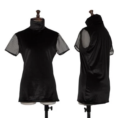 GIANFRANCO FERRE See-through Sleeves Velor Top