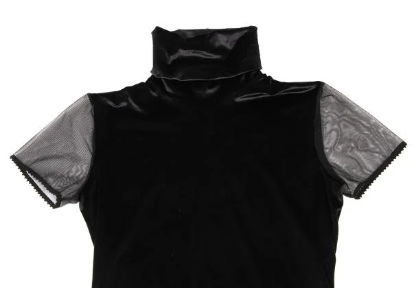 GIANFRANCO FERRE See-through Sleeves Velor Top K-146341_003