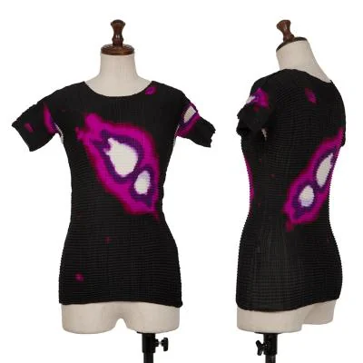 ISSEY MIYAKE Graphic Printed Stretch Pleats T Shirt