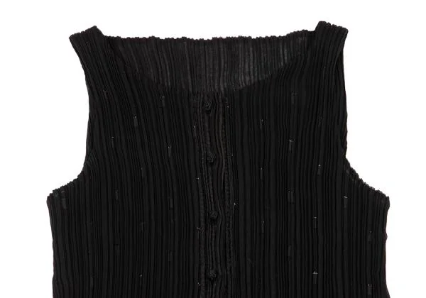 ISSEY MIYAKE Lame Decoration Pleats Sleeveless Dress K-146348_004