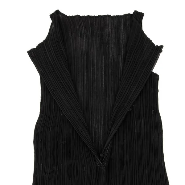 ISSEY MIYAKE Lame Decoration Pleats Sleeveless Dress K-146348_007