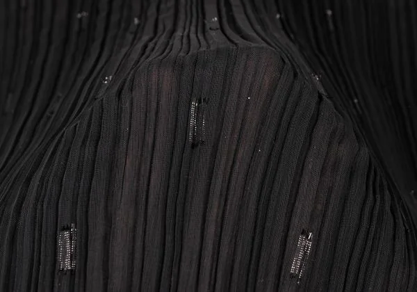 ISSEY MIYAKE Lame Decoration Pleats Sleeveless Dress K-146348_015