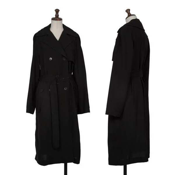 DONNA KARAN Trench Shirt Coat Black P K-146352_001