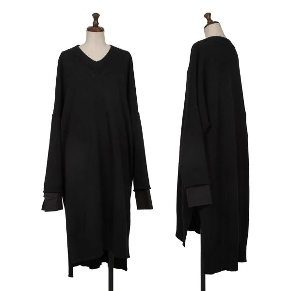 RISMAT by Y's Wool Sleeve Layer Knit Tunic Black 2 K-146437_001
