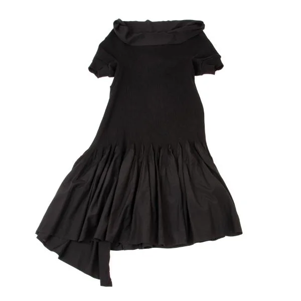 Yohji Yamamoto NOIR Switching Drape Neck Dress K-146462_002