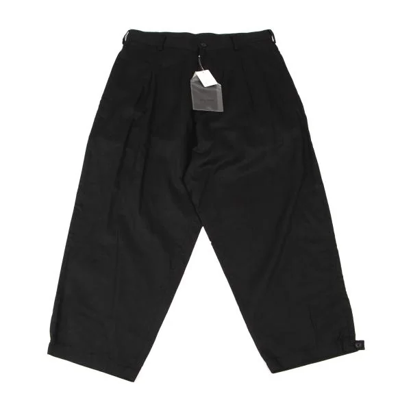 Yohji Yamamoto NOIR Cotton Linen Back Belt Pants Black 2 K-146466_001