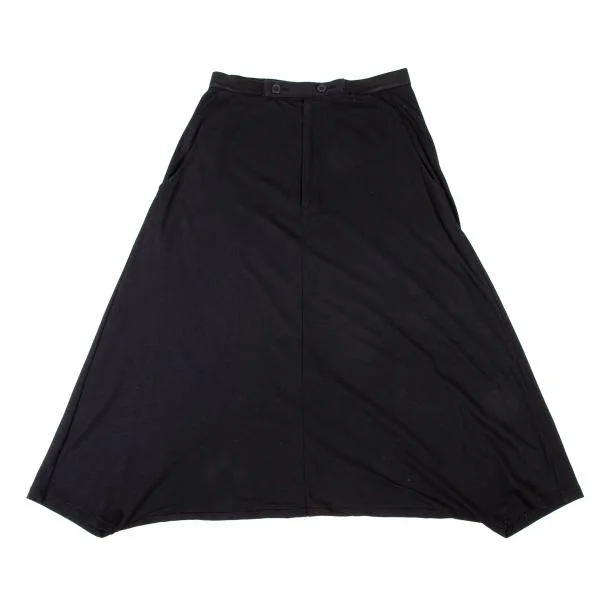 Yohji Yamamoto FEMME Cotton Dropped Crotch Pants Black 2 K-146473_001