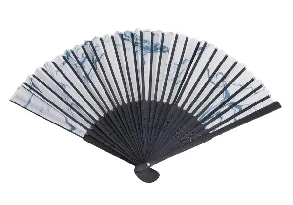 ワイズY's マーブルプリント扇子 黒グレー K-146491_004