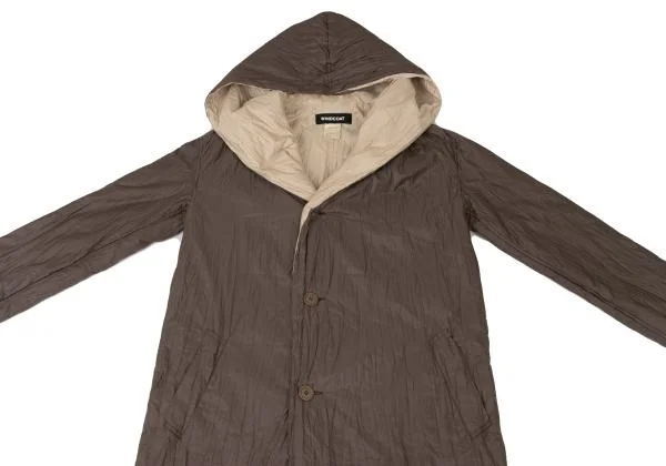 WIND COAT Wrinkle Bicolor Padding Hooded Coat K-146502_003