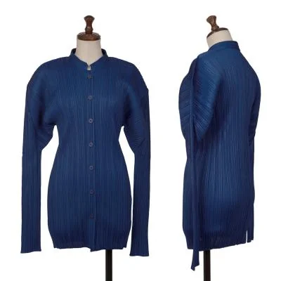 PLEATS PLEASE Pleated Mao Collar Shirt