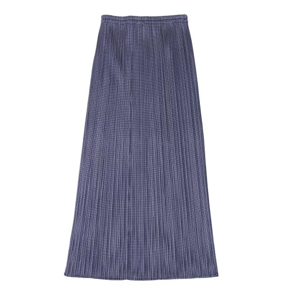 プリーツプリーズPLEATS PLEASE パピートゥースプリントスカート 青白1 K-146524_002