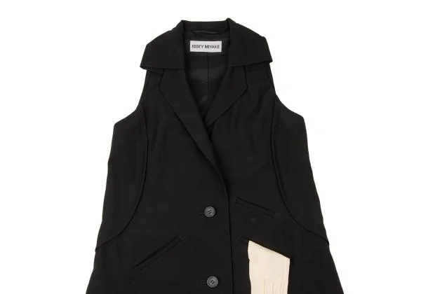 ISSEY MIYAKE Glove Pocket Design Sleeveless Long Jacket K-146558_003