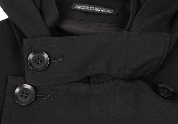 Yohji Yamamoto FEMME Back Slit Hooded Double Coat K-146564_006