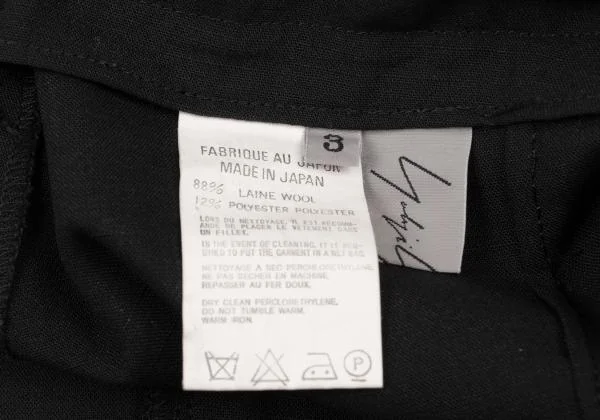 Yohji Yamamoto FEMME Wool Side Belt Wide Pants K-146566_011