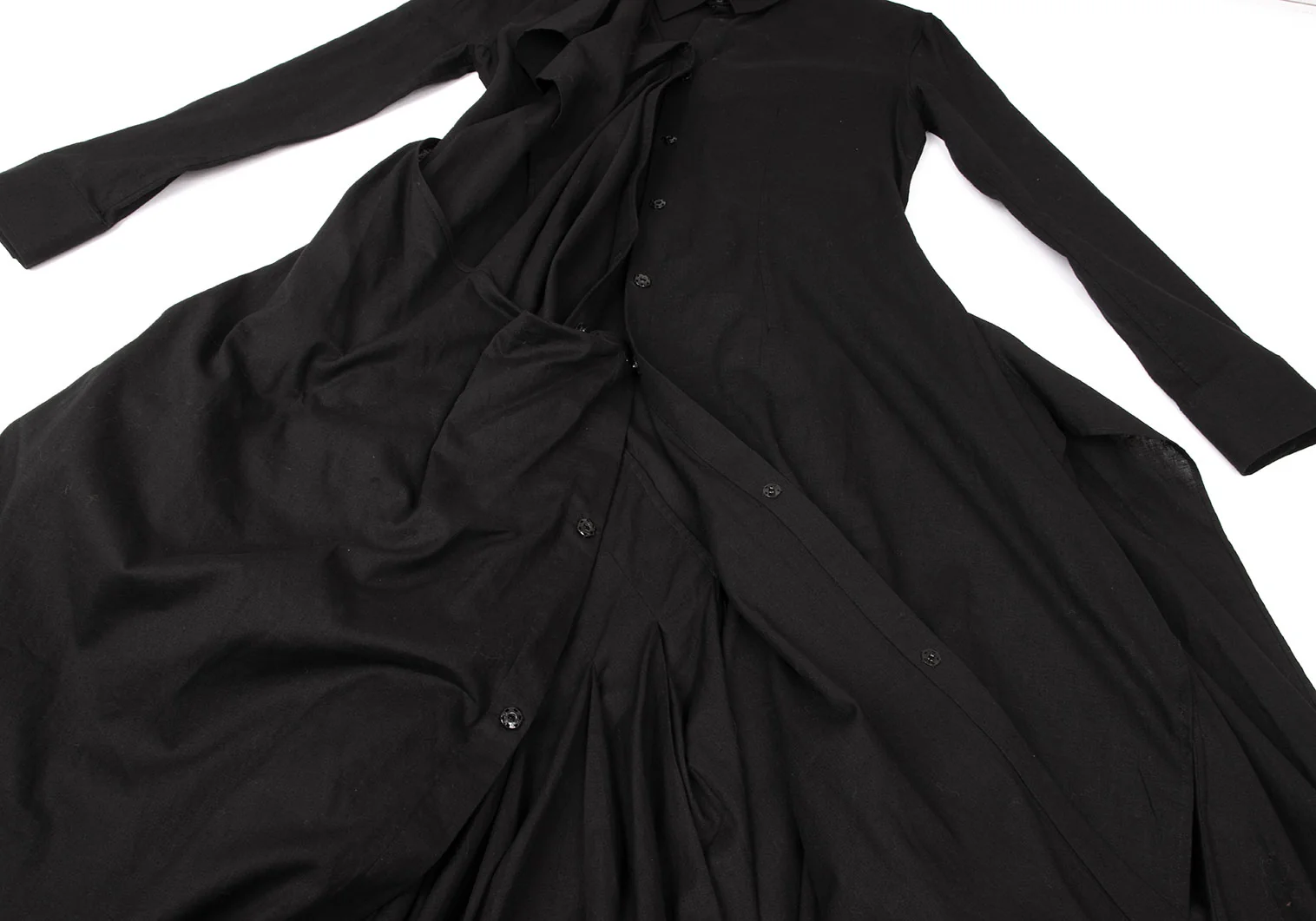 ヨウジヤマモト ファムYohji Yamamoto FEMME ドレープ変形シャツ