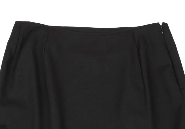 ヨウジヤマモト ファムYohji Yamamoto FEMME ウール裾変形ロングスカート 黒2 K-146586_003