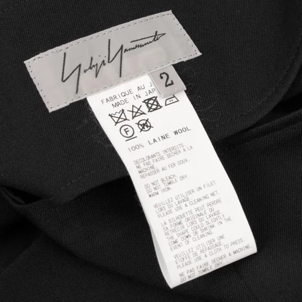 ヨウジヤマモト ファムYohji Yamamoto FEMME ウール裾変形ロングスカート 黒2 K-146586_013
