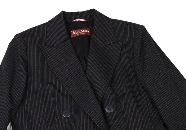 Max Mara Acetate Poly Pinstripe Double Jacket K-146587_003