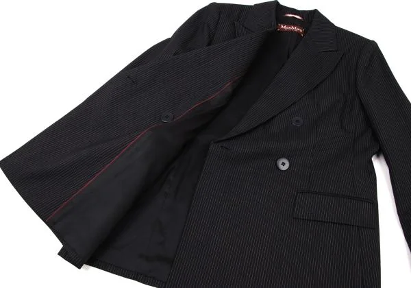 Max Mara Acetate Poly Pinstripe Double Jacket K-146587_009