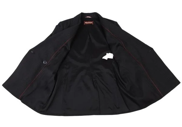 Max Mara Acetate Poly Pinstripe Double Jacket K-146587_010