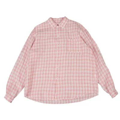 SUNSHINE+CLOUD Linen Check Button Down Shirt