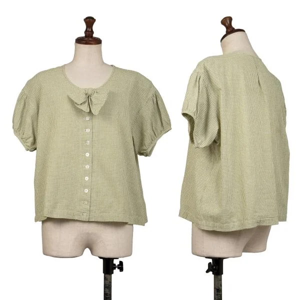 美品 ピンクハウス チュニック シャツ フリルカラー チェック
