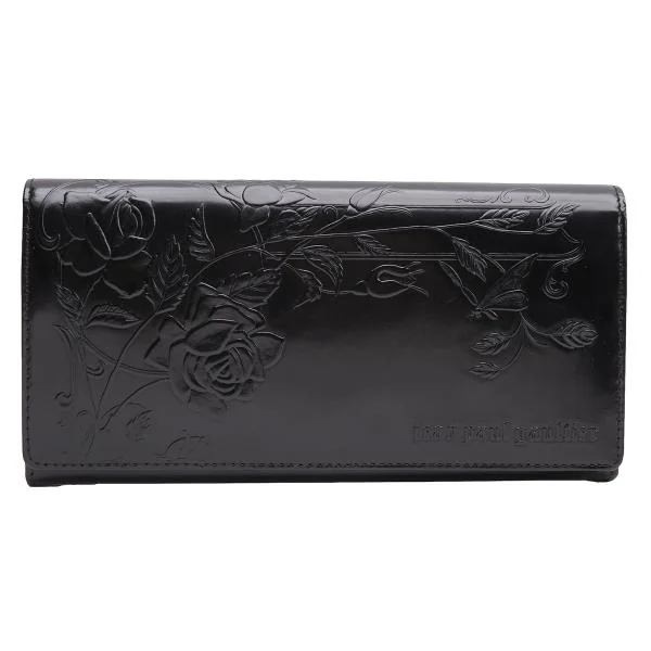 Jean Paul GAULTIER New Rose Long Wallet Black  K-146625_001