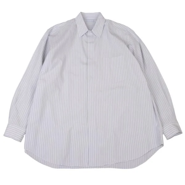 COMME des GARCONS HOMME Cotton Striped Long Sleeve Shirt Light Blue S-M K-146630_001