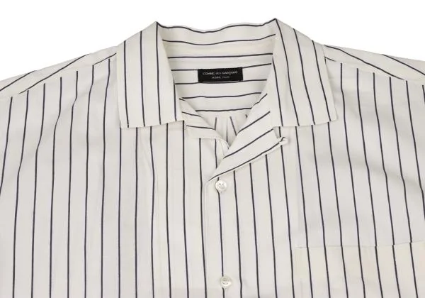 COMME des GARCONS HOMME PLUS Striped Open Collar Shirt K-146638_002