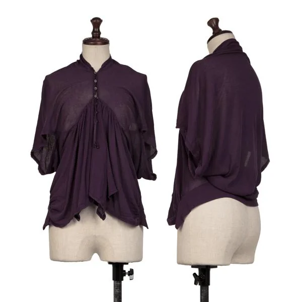 スナオクワハラsunao kuwahara コットボタンデザインカーディガン 紫M K-146674_001