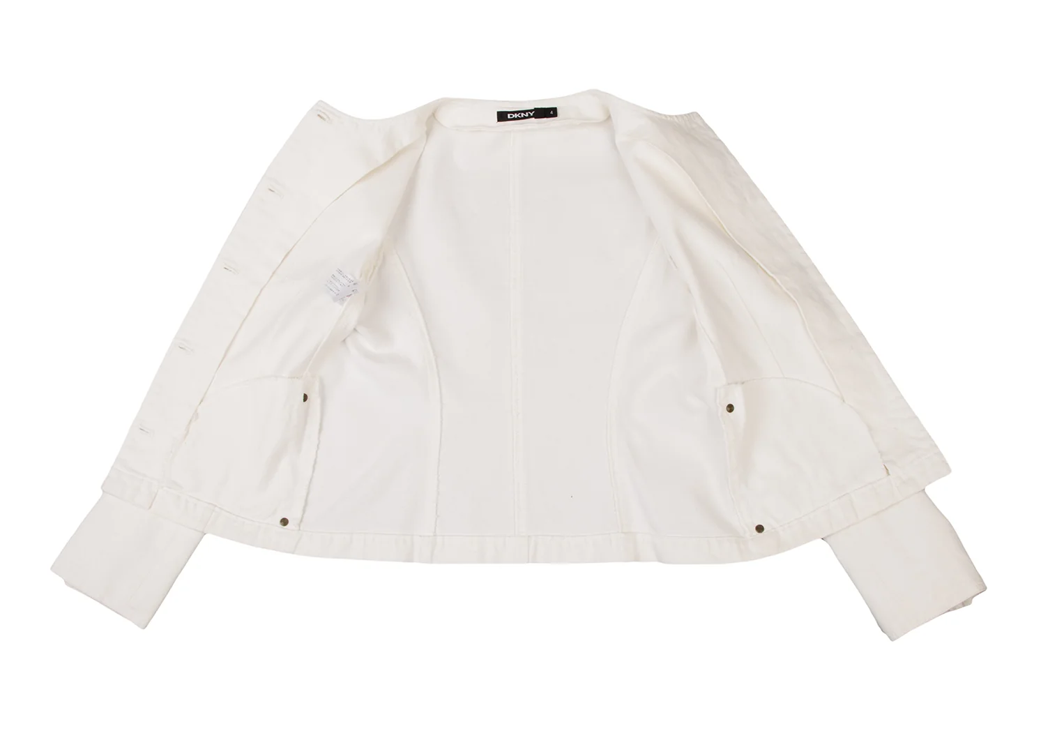 DKNY 中綿 ジャケット フード ロゴ 白 スエット レディース M DKNY 中綿 ジャケット フード ロゴ 白 スエット レディース M
