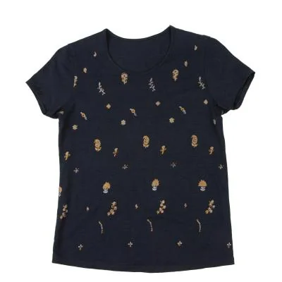 JURGEN LEHL Cotton Linen Floral Printed T shirt