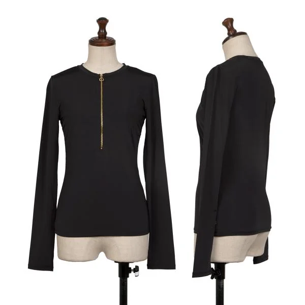 グッチGUCCI ナイロンストレッチハーフジップカットソー 黒S K-146692_001