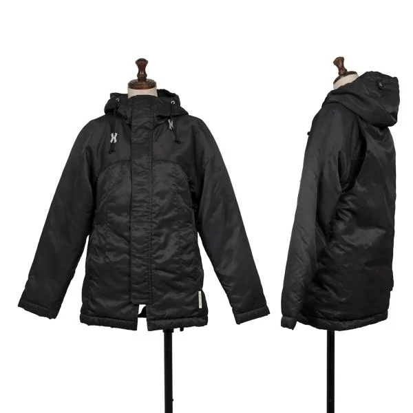 ファイナルホームFINAL HOME ナイロン中綿バックレイヤードフーテッドジャケット 黒XS K-146693_001