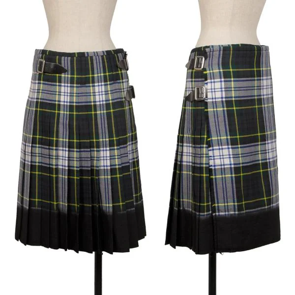 COMME des GARCONS Locaron Tartan Check Dyed Kilt Skirt Green, Black S K-146698_001