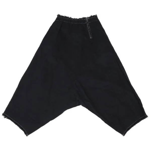 COMME des GARCONS Dyed Cotton Cut-off Dropped Crotch Pants Navy M K-146704_001
