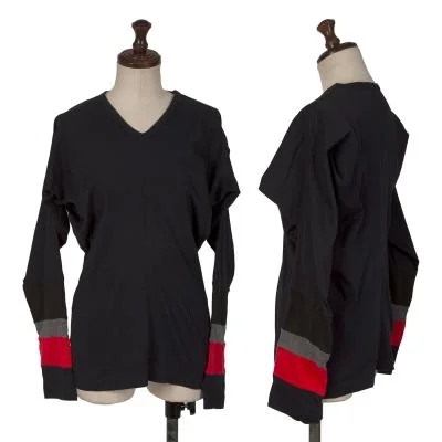 ローブドシャンブル コムデギャルソンrobe de chambre COMME des GARCONS 袖切替Vネックカットソー