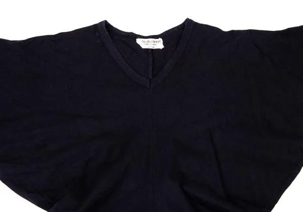 ローブドシャンブル コムデギャルソンrobe de chambre COMME des GARCONS 袖切替Vネックカットソー 紺S位 K-146728_003