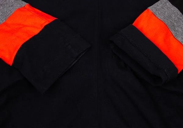 ローブドシャンブル コムデギャルソンrobe de chambre COMME des GARCONS 袖切替Vネックカットソー 紺S位 K-146728_008