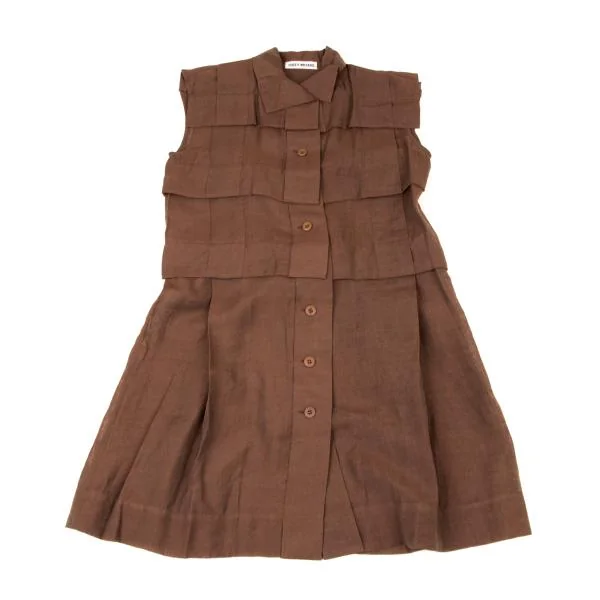 ISSEY MIYAKE Knob Flap Design Sleeveless Blouse Dress K-146739_002