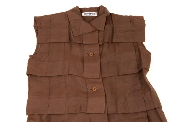 ISSEY MIYAKE Knob Flap Design Sleeveless Blouse Dress K-146739_003