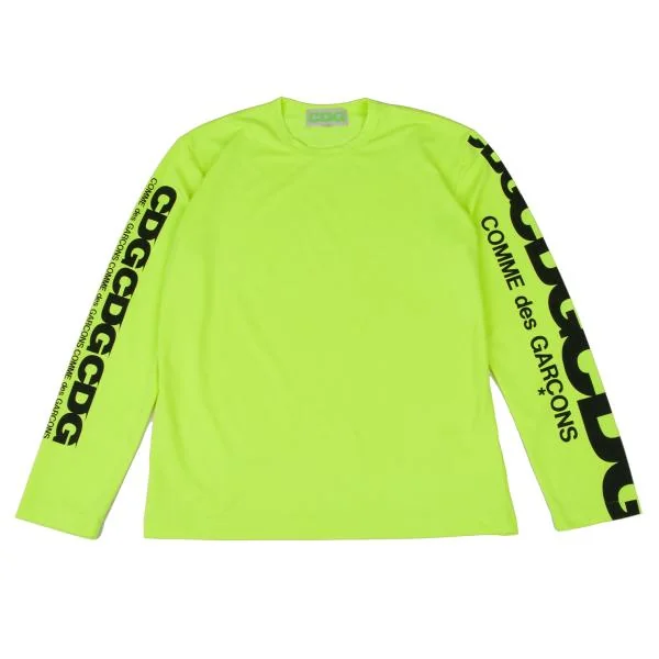 CDG Logo Long Sleeve T-shirt Yellow Green XL K-146741_001